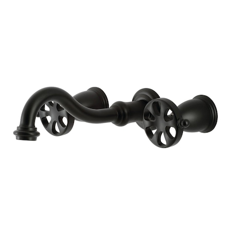 Kingston Brass KS3020RX Two-Handle Wall Mount Tub Faucet, Matte Black KS3020RX